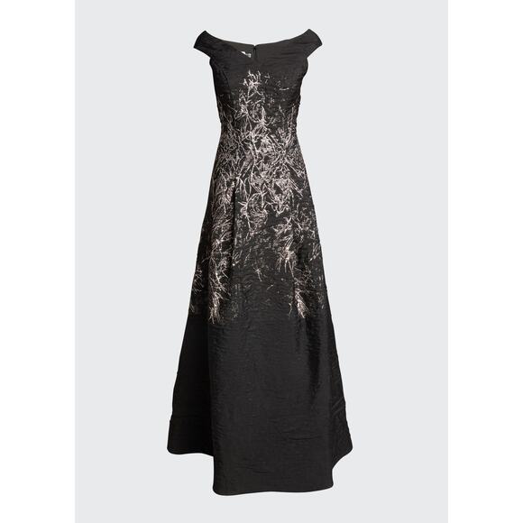 Rickie Freeman for Teri Jon Formal Dress Size 8 Black & Gold - Picture 10 of 11